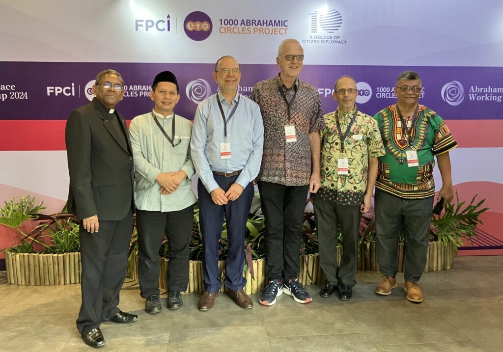 Rabbi Genende (3rd from left) with Christian and Muslim delegates at the Abrahamic Peace Working Group conference in Bandung, Indonesia