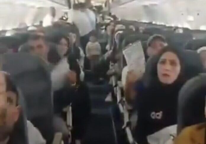 Gazan Palestinians on the charter flight to Johannesburg (Screenshot)