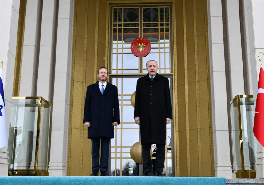 Israeli President Herzog in Ankara with Turkish President Erdogan (Image: Haim Zach / IGPO)