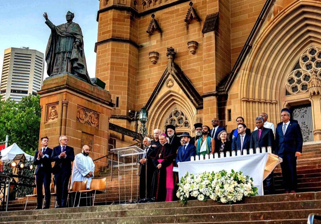 Interfaith Memorial Service for the Bondi victims at St Mary's Cathedral in Sydney (Image: Nine/ Facebook)