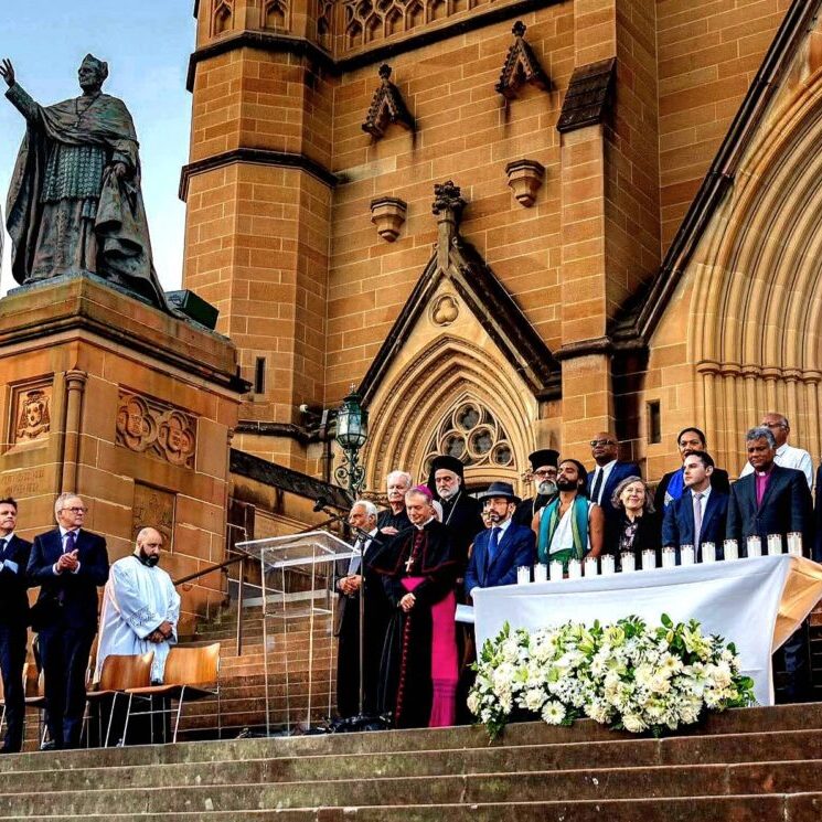 Interfaith Memorial Service for the Bondi victims at St Mary's Cathedral in Sydney (Image: Nine/ Facebook)