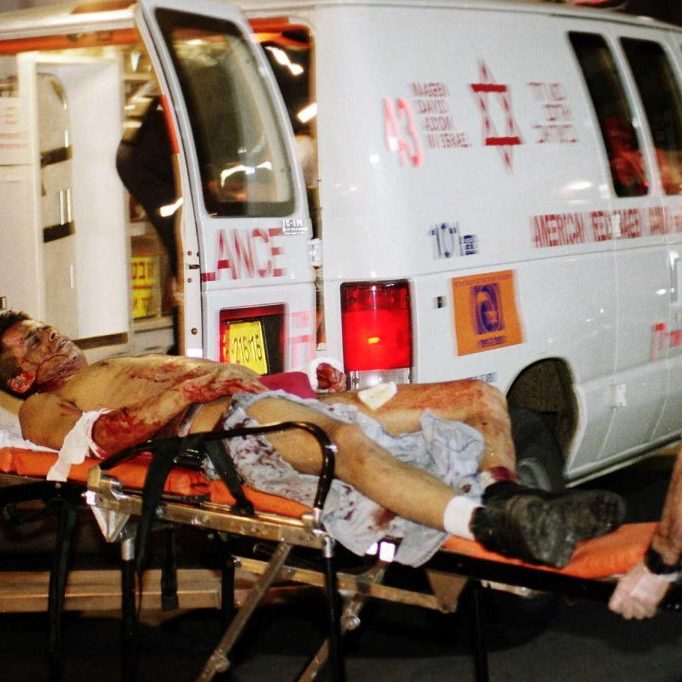 In Israel during 2001 and 2002, everyday activities such as sitting at a café, riding a bus or walking through an outdoor market became imbued with a real sense of danger (Image: Isranet)