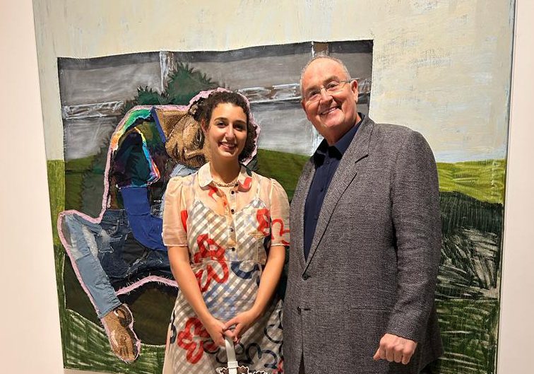PHOTO 2023 05 05 21 18 42crop Archibald Prize winner Julia Gutman with AIJAC Director of Public Affairs Walt Secord