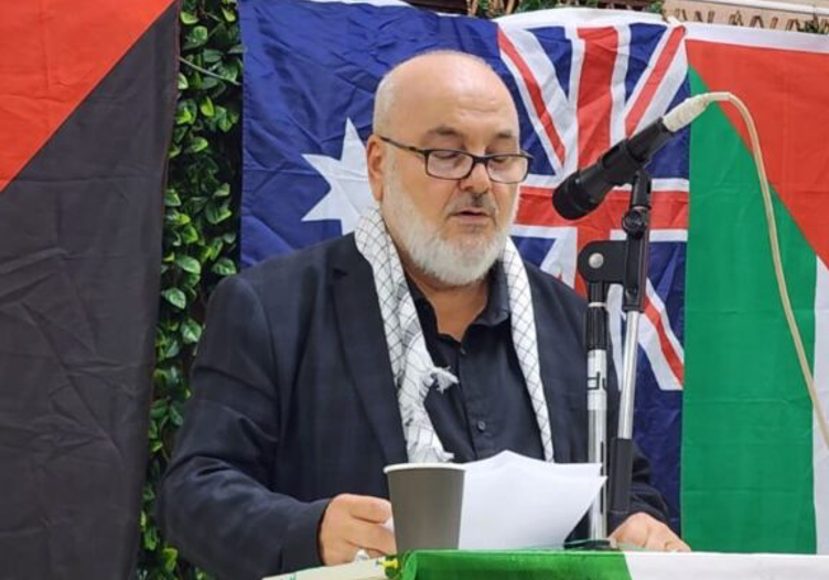 Dirani during the 2023 Quds day event in Sydney (Source: https://visions-sy.com/40373/ Screenshot, Syrian website)