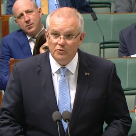 Prime Minister Scott Morrison delivering a statement to Parliament to mark 70 years of Australian relations with Israel.