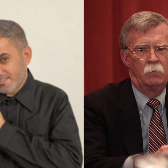 IRGC operative Shahram Poursafi (left) and his intended victim, former US National Security Advisor John Bolton (Images: FBI/ Flickr)