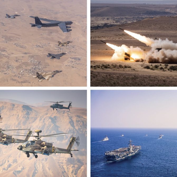 Images from the unprecedented “Juniper Oak” US-Israel joint military exercises in late January (Images: US Central Command/ Twitter)
