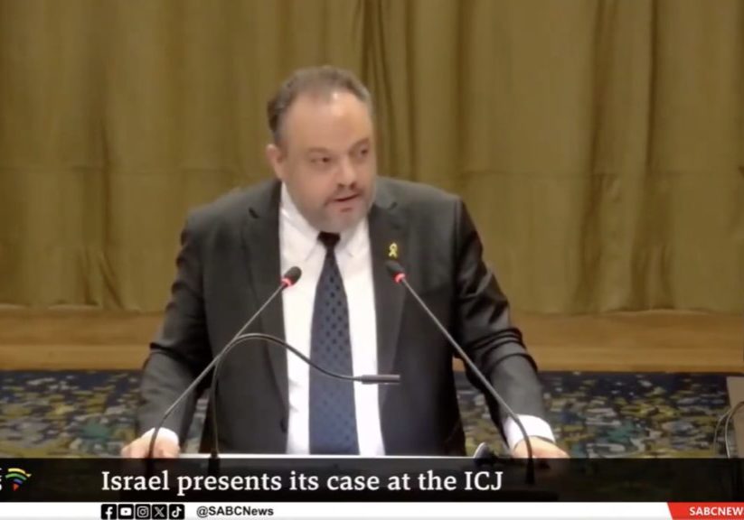 Tal Becker addresses the International Court of Justice on Jan. 12 (Screenshot)
