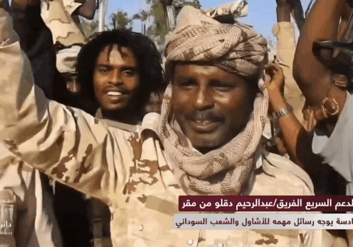 The Rapid Support Forces cheer after their capture of El Fasher (Image: Screenshot)