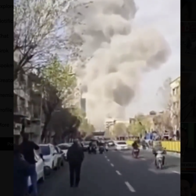 Explosion seen from the streets of Teheran (Image: X/ screenshot)