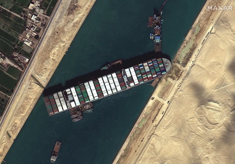 Suez Canal Blocked By Ever Given March 27 2021