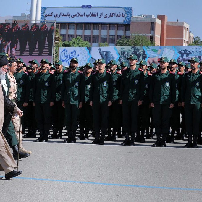 Iranian Supreme Leader Ayatollah Ali Khamenei attends the graduation ceremony of The Islamic Revolutionary Guard Corps (IRGC), Teheran, Iran (Credit: Salampix/ABACA Press/TNS/Alamy Live News)