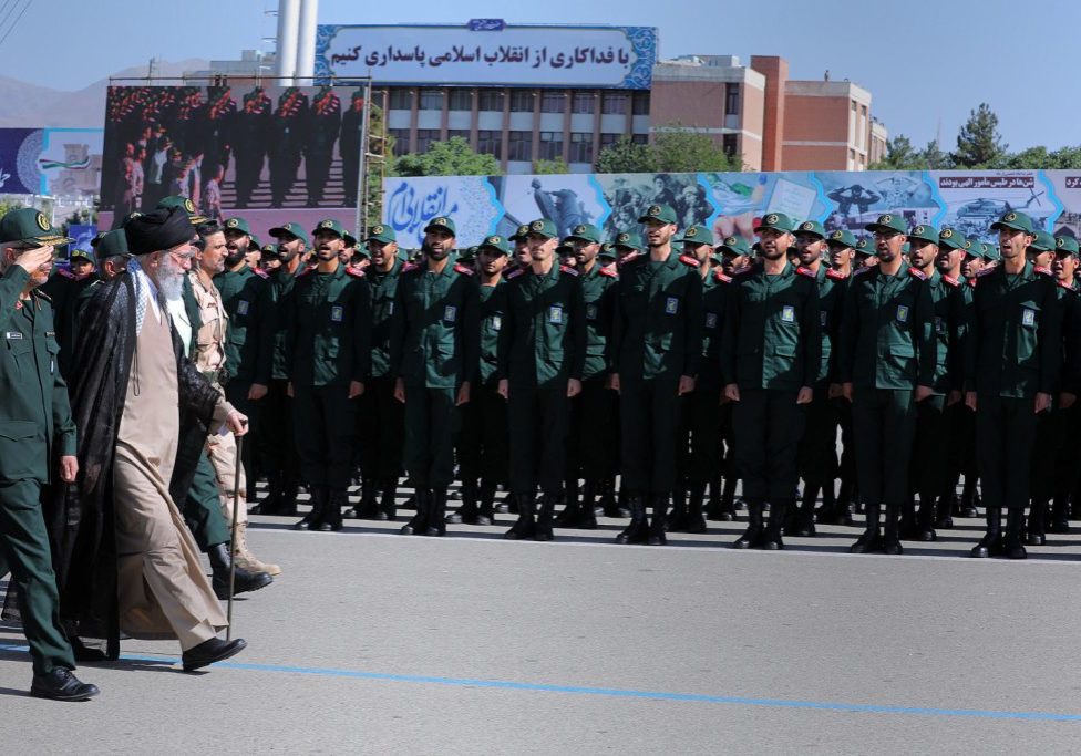 Iranian Supreme Leader Ayatollah Ali Khamenei at a graduation ceremony of the Islamic Revolutionary Guard Corps (IRGC), Teheran, Iran (Credit: Salampix/ABACA Press/TNS/Alamy Live News)