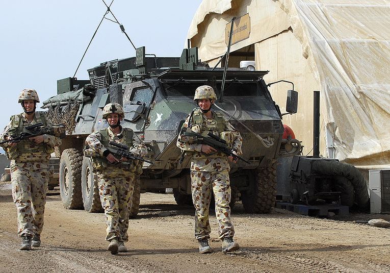 Australian soldiers (L-R) Corporal Amanda Wright, Corporal Cindy Veenman and Captain Karin Cann at Multinational Base Tarin Kowt, Uruzgan province, Afghanistan, 2010 (credit: SGT Mick Davis)