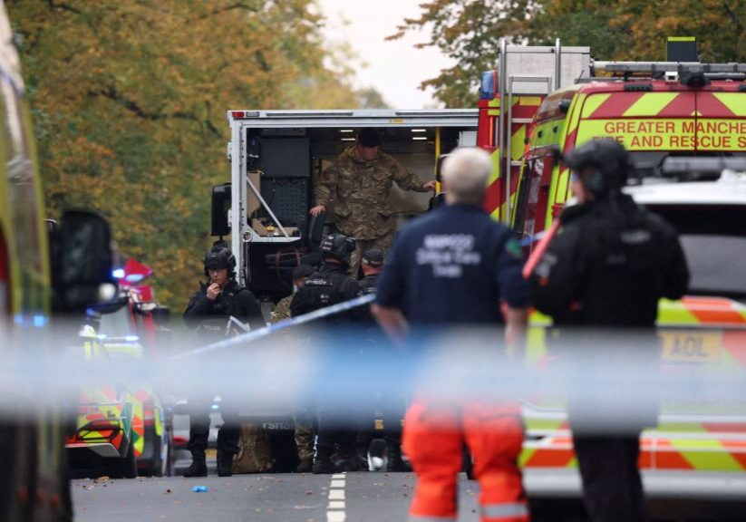 The scene in Manchester after the Synagogue stabbing (Image: Heute.at)