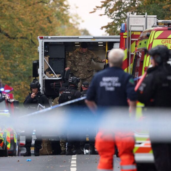 The scene in Manchester after the Synagogue stabbing (Image: Heute.at)