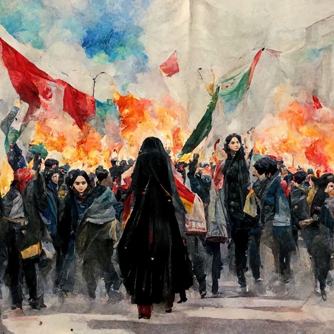 The Iranian protest movement against the ruling theocratic regime has certainly been inspiring - but is it a noble but ultimately futile effort, or can it lead to regime change? (Image: Shutterstock, DigitalAssetArt)