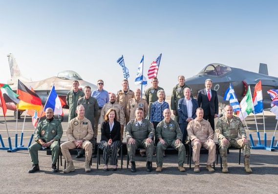 Air Force commanders from the US, Italy, the UK, Greece, Cyprus, Norway, the UAE, India, and the Netherlands, as well as ambassadors from France, the UK, Greece, and Germany, gathered for the  international #BlueFlag2021 exercise, hosted by Israel in late October (Photo: Israel Defence Forces)