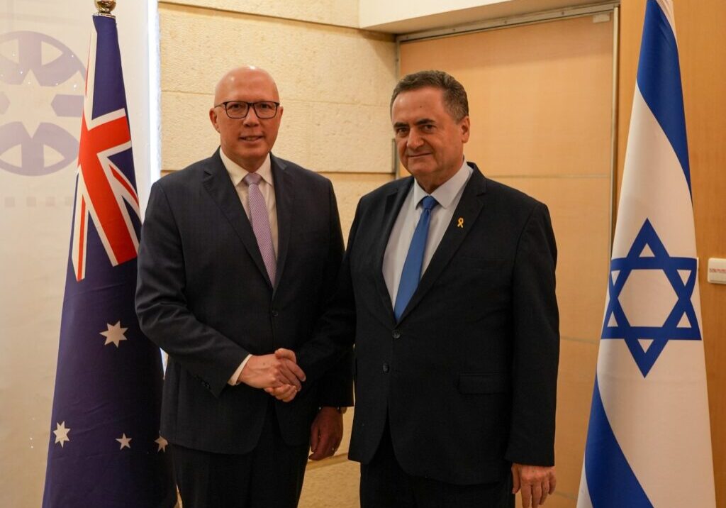 Peter Dutton at an earlier meeting with Israeli Foreign Minister Yisrael Katz (Image: Facebook/@PeterDuttonMP)