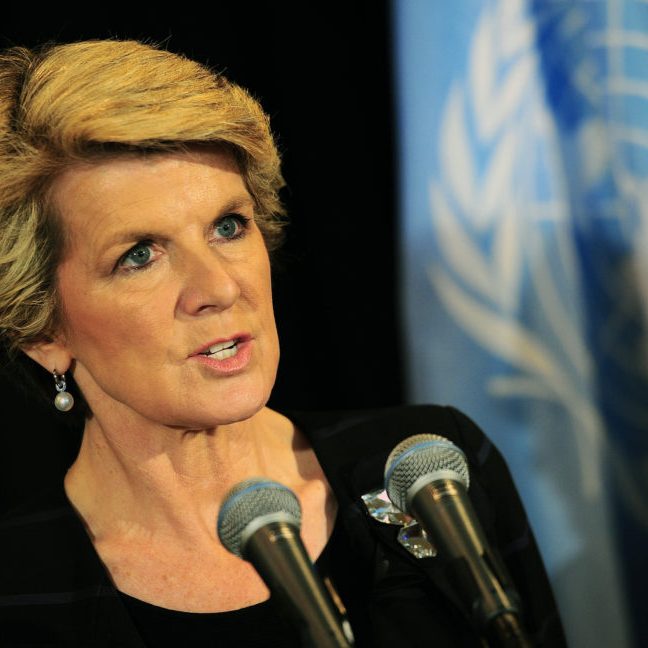 Foreign Affairs Minister Julie Bishop is a true supporter of peace in the Middle East