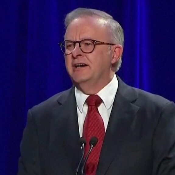 Victorious Australian  Prime Minister Anthony Albanese (Screenshot)