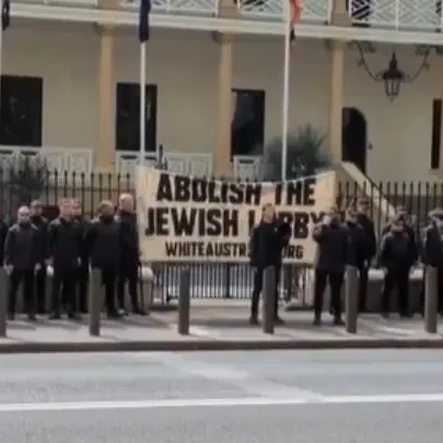 Neo-Nazis outside NSW Parliament (Screenshot/ X)