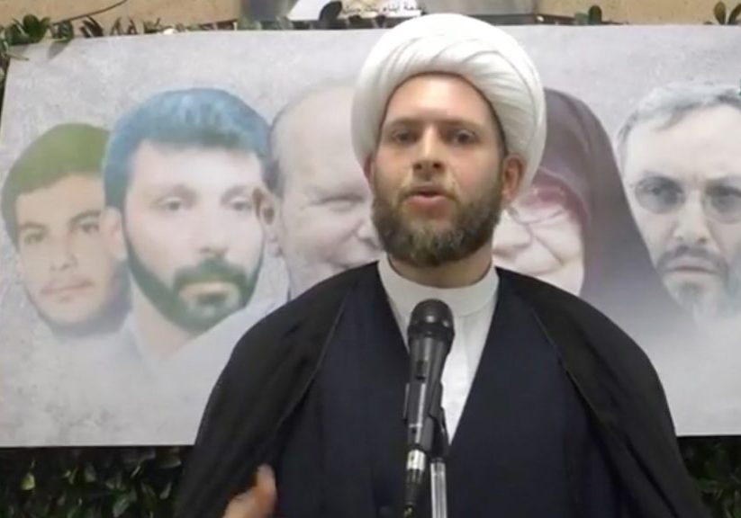 Sheikh Farhat, one of the most active Iranian regime boosters in Australia, at a ceremony comemmorating Um Mughniyeh, mother of arch-terrorist Imad Mughniyeh