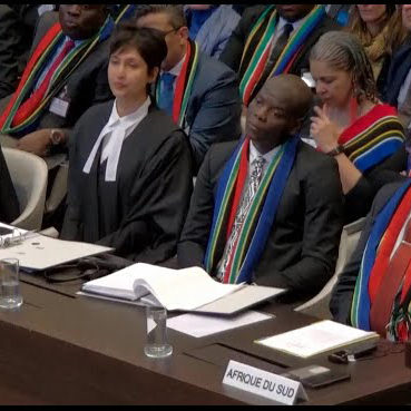 The South African legal team at The Hague (screenshot)
