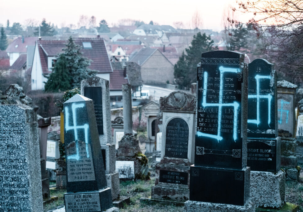 Vandalised Jewish graves in Quatzenheim, France
(Image: Shutterstock)