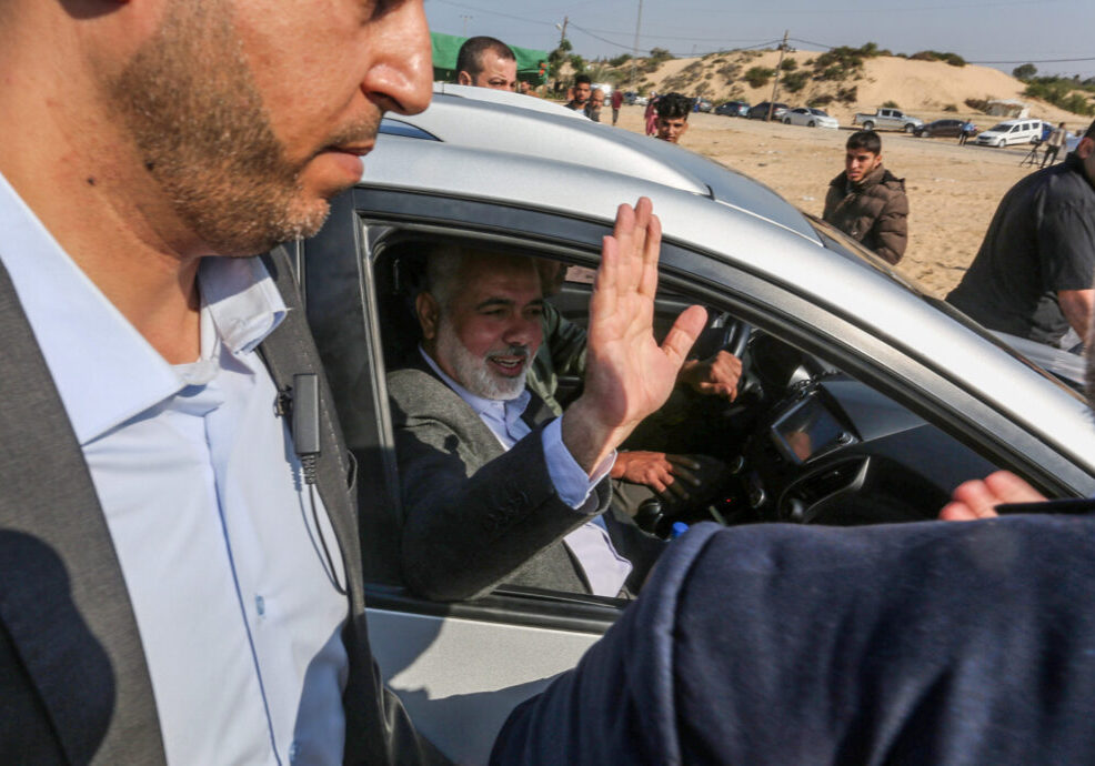 Former head of Hamas' Political Bureau Ismail Haniyeh in Rafah, in the southern Gaza Strip, in 2019 (Image: Abed Rahim Khatib/ Shutterstock)