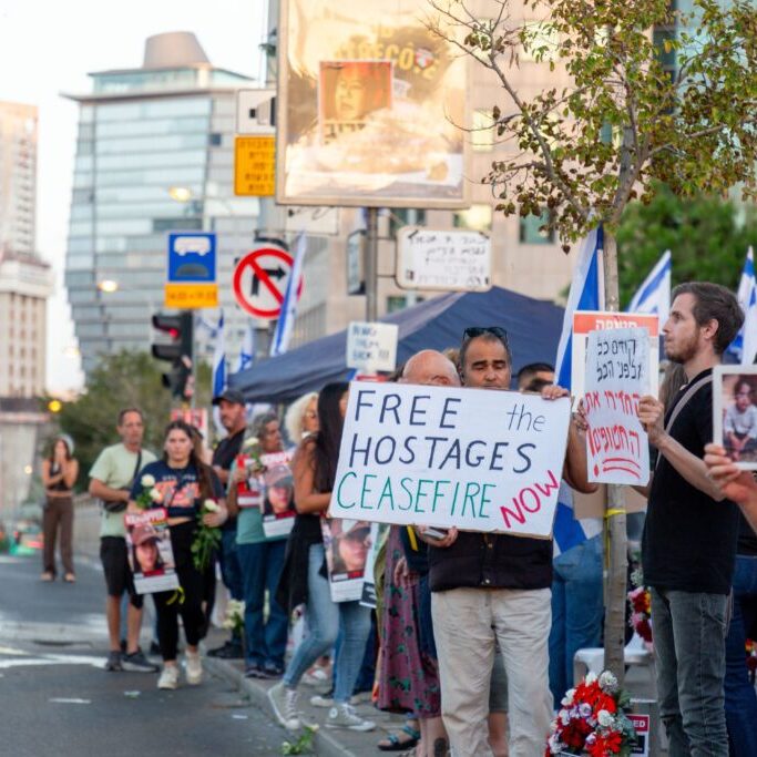 Protesters in Tel Aviv calling for a ceasefire (Image: Shutterstock)