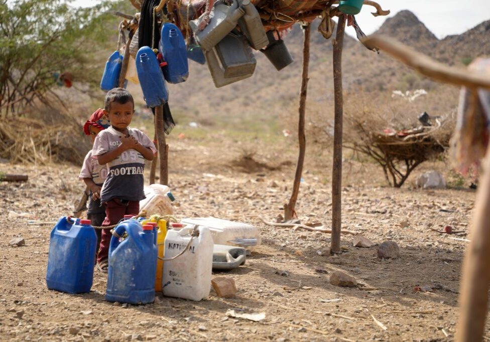 Taiz,Yemen, ,18,Feb,2022,:,A,Sad,Child Children in a camp for the displaced from the war in the city of Taiz, Yemen (Image: akramalrasny/ Shutterstock)