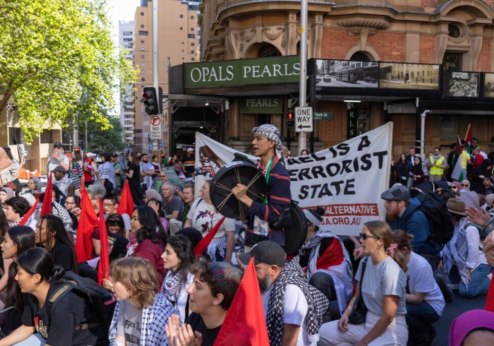 Protest on the streets of Sydney, 2024 (Image: Elias Bitar/ Shutterstock)