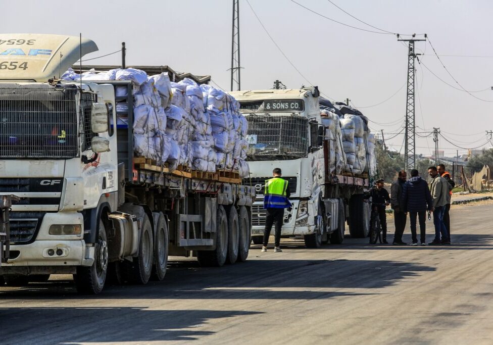 Aid trucks returning to Gaza (Image: Shutterstock)