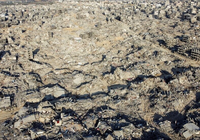 Drone footage reveals the widespread devastation in Gaza (Image: tayifmukta/Shutterstock)