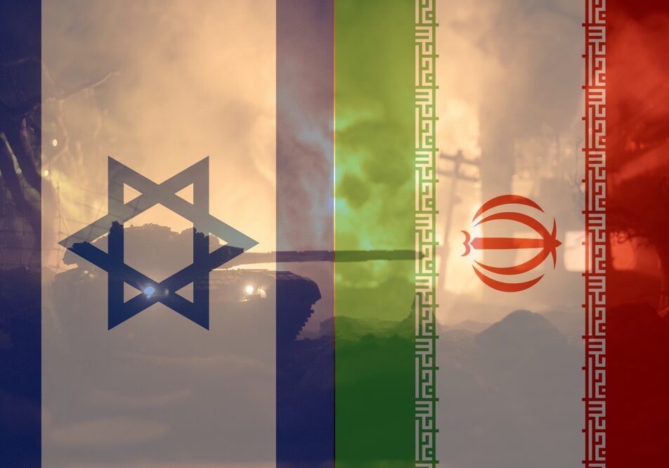 Israel,And,Iran,Conflict,Concept,With,Burning,Battlefield