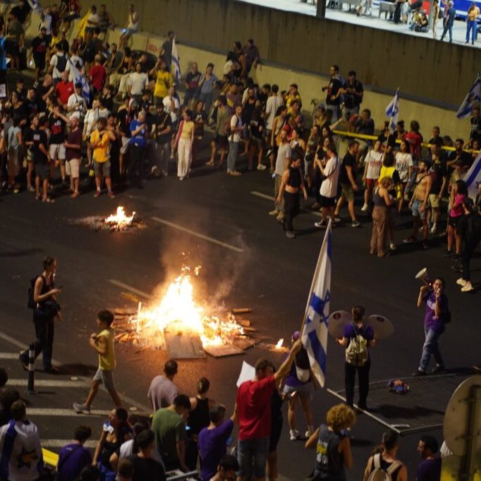 Tel,Aviv,,Israel,ñ,January,9,,2024:,Protesters,Gather,In Protesters gather in central Tel Aviv calling on the Israeli government to sign an agreement for the release of hostages held in Gaza (Image: Shutterstock/ Vladi Konov)