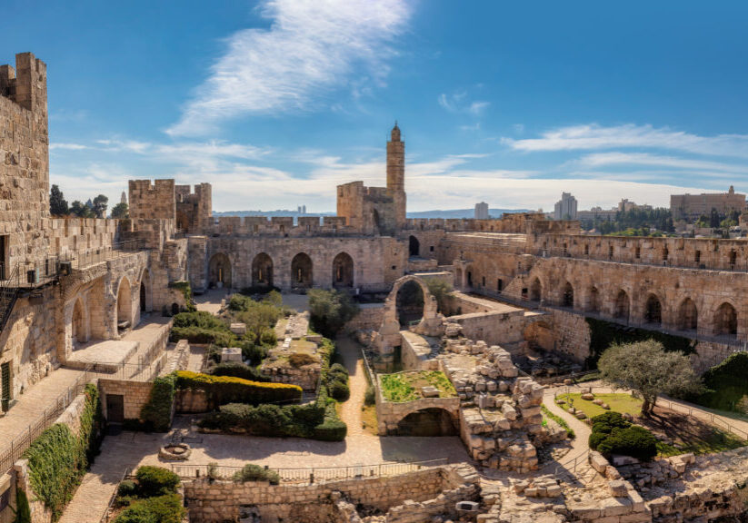 Panorama of the so-called 'Tower of David' in the Old City of Jerusalem with view of the new Jerusalem in the distance (Image: Shutterstock)