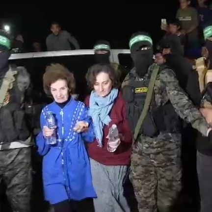 Hamas has been trying to gain PR benefits from images of the release of hostages (Image: Screenshot)