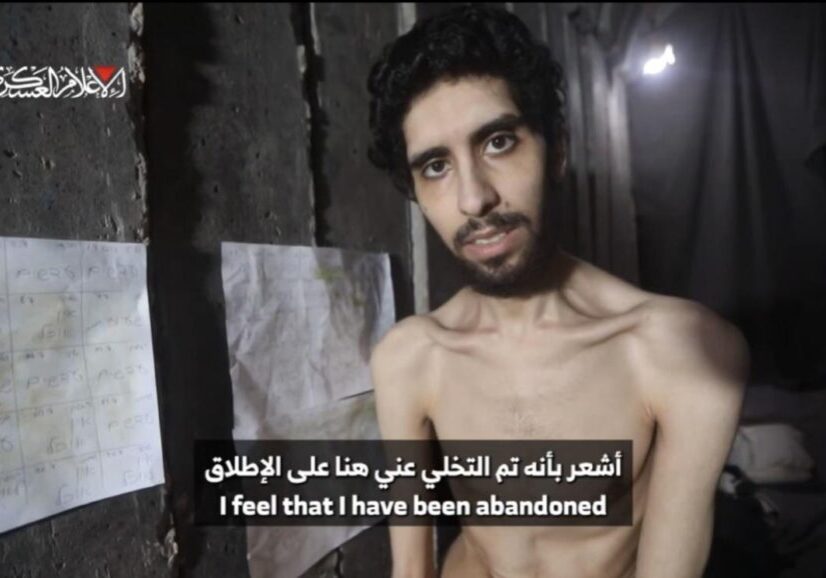 The Hamas military wing released another video of Israeli hostage Evyatar David (Source: Reddit)