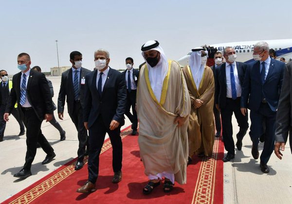 Israeli Foreign Minister Yair Lapid arrives in Bahrain
